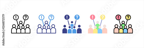 Public Opinion Multistyle Icon Set