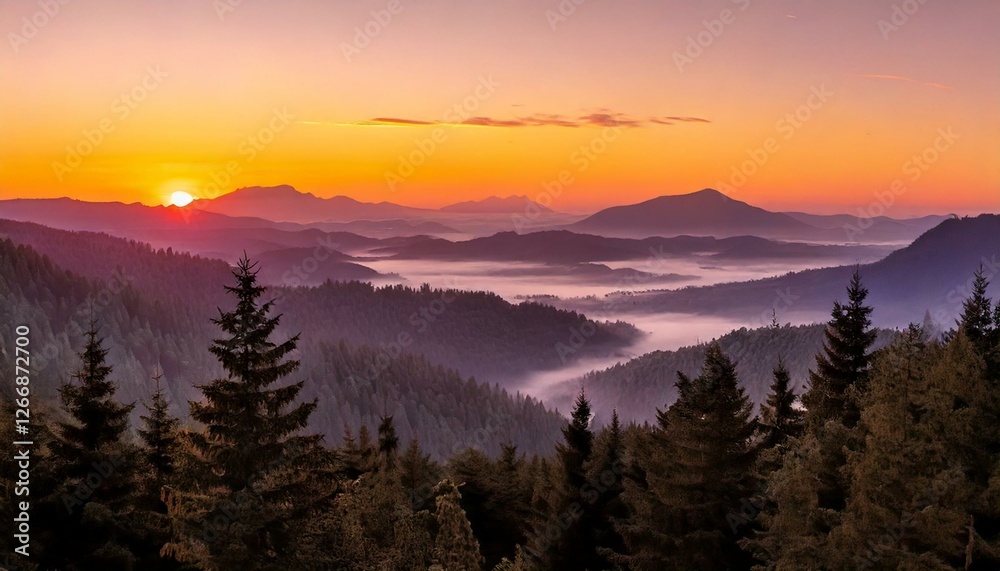 Fototapeta premium sunrise in the mountains