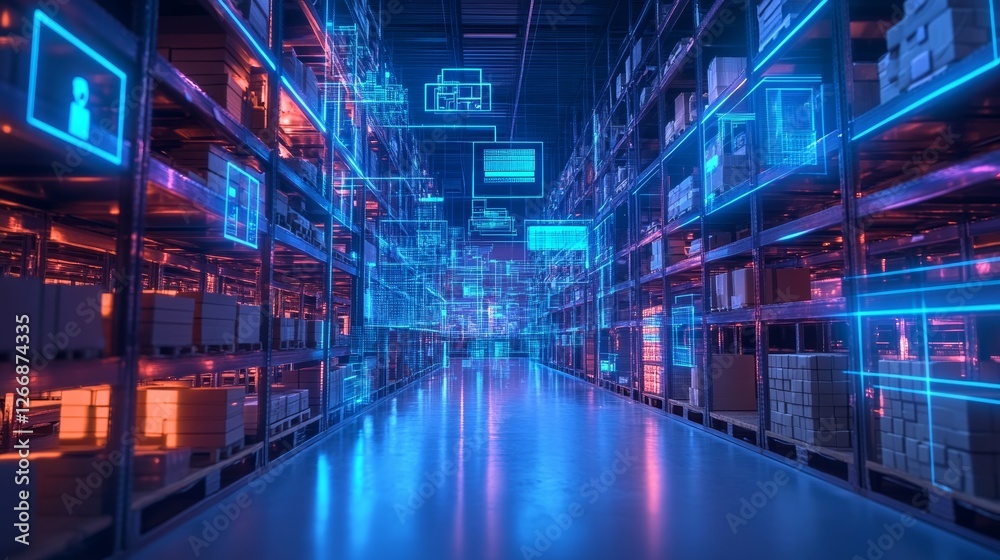 custom made wallpaper toronto digitalSmart warehouse management system using augmented reality technology to identify package picking and delivery . Future concept of supply chain and logistic business
