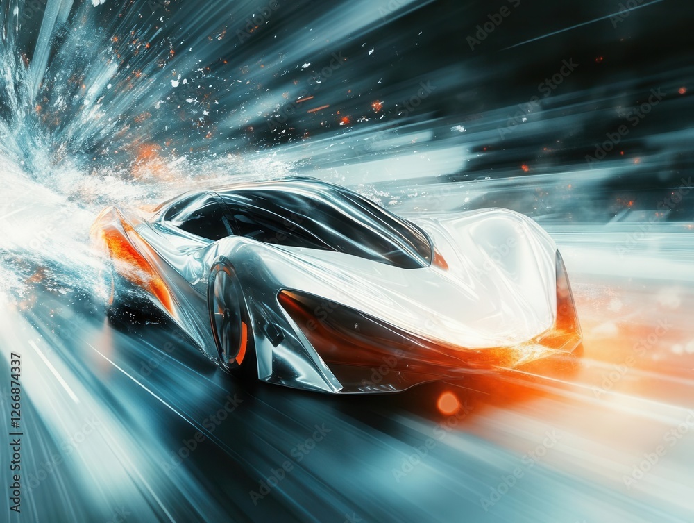 Obraz premium Experience a pulsating fusion of strength and innovation,