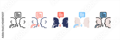 Speech Therapy Multistyle Icon Set