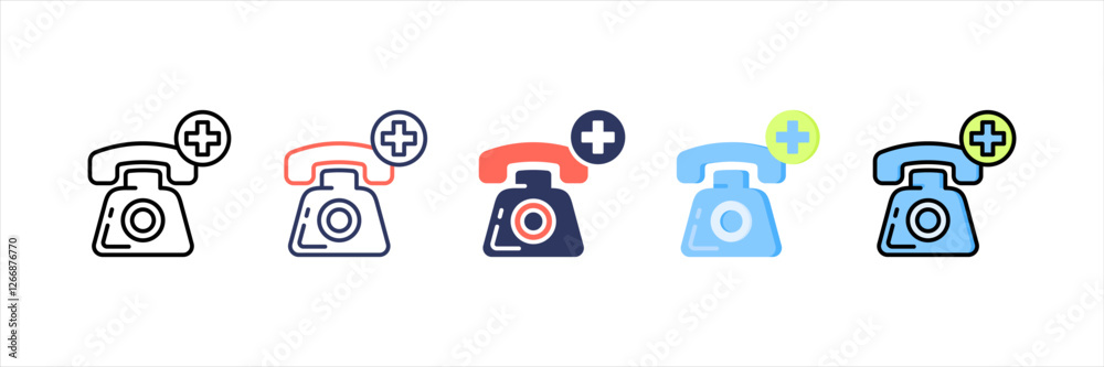 Emergency Call Multistyle Icon Set Emergency Call Multistyle Icon Set