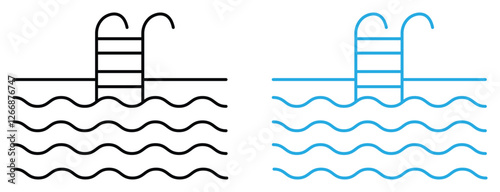 swimming pool icons, Simple, modern flat vector icon