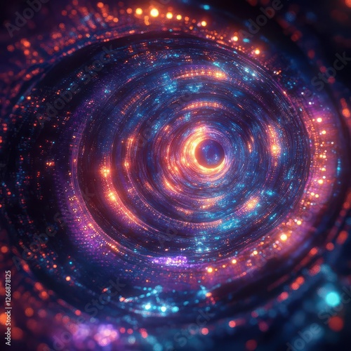 Design a mesmerizing digital portal pulsating with mystic energies, intricate patterns, and shimmering lights, surreal and otherworldly