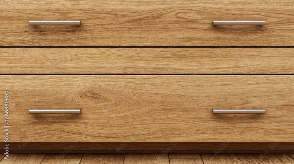 Wooden dresser with spacious drawers and smooth handles Wooden dresser with spacious drawers and smooth handles