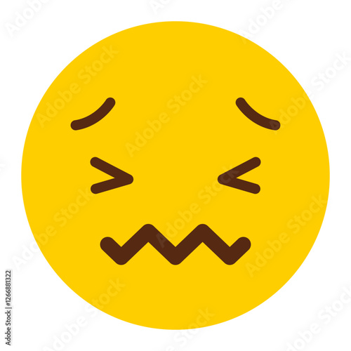 Confounded Face Icon - Minimalist Simple Icon