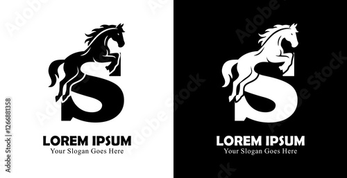 The logo design is in the form of a jumping horse combined with the letter S