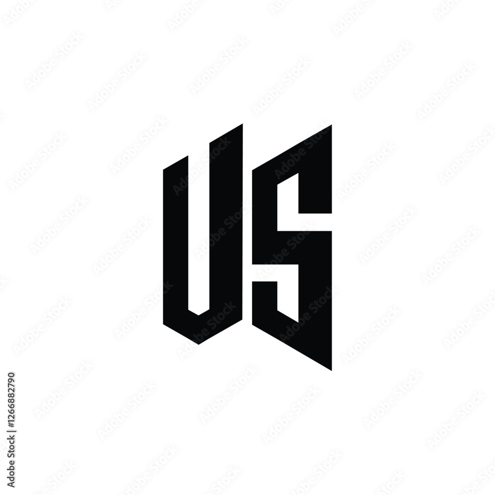 Obraz premium VS monogram logo design letter text name symbol monochrome logotype alphabet character simple logo