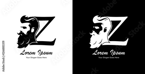 logo design in the form of a silhouette of a man's head combined with the letter Z