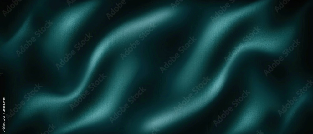 Fototapeta premium Teal fabric folds, dark background (1)