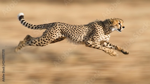 A Cheetah sprinting across the African plains