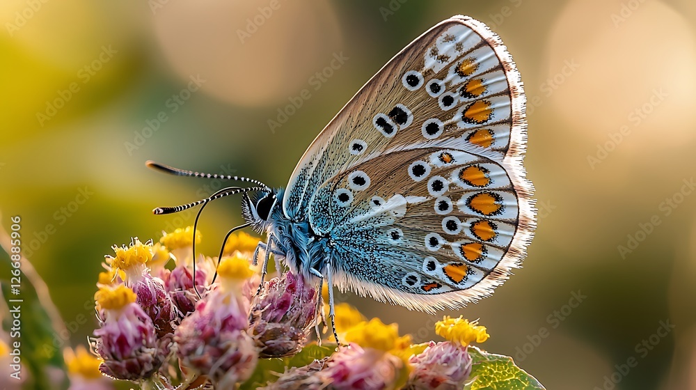 Butterfly Meadow Sunset Nectar Flower Closeup Butterfly Meadow Sunset Nectar Flower Closeup