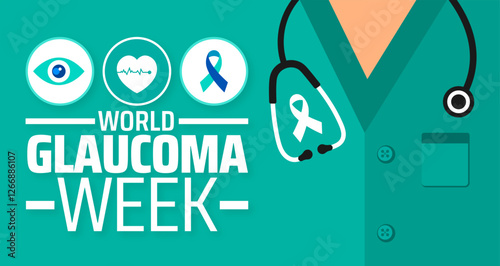 World glaucoma week background banner or poster design template. observed every year in March. Holiday concept. Use to any Template, card, poster, placard, template.