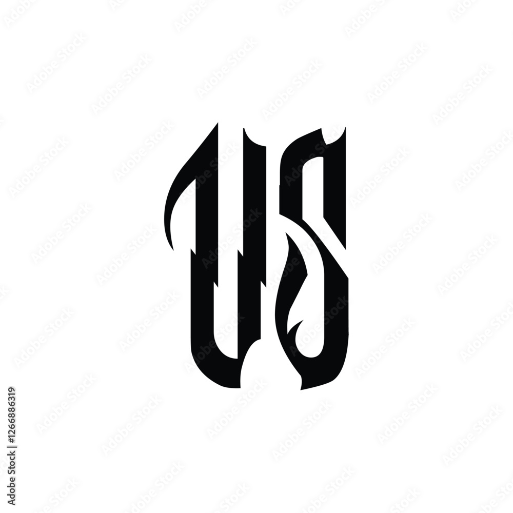 Fototapeta premium VS monogram logo design letter text name symbol monochrome logotype alphabet character simple logo