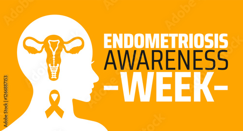 Endometriosis awareness week background banner or poster design template. observed every year in March. Holiday concept. Use to any Template, card, poster, placard, template.