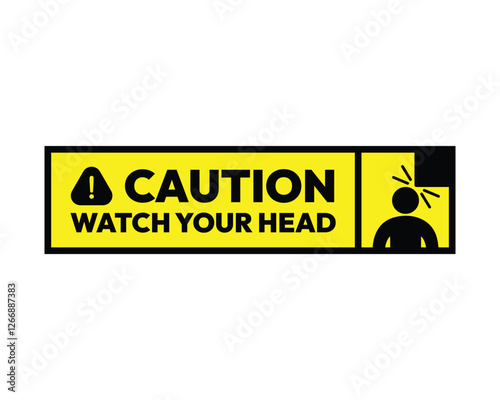 Caution! Watch Your Head Sign High-quality Vector Image