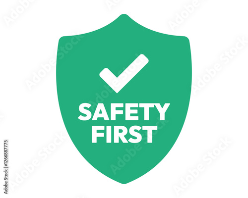 Safety First Protective Shield PPE Sign High-quality Vector Image