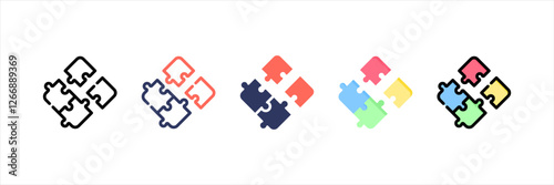 Puzzle Multistyle Icon Set