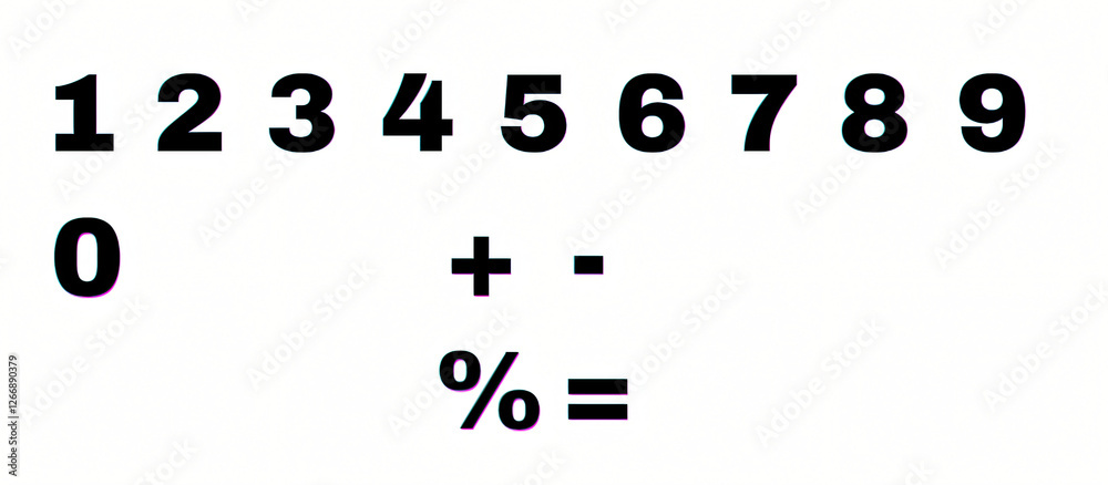 Number set isolated on white background Number set isolated on white background
