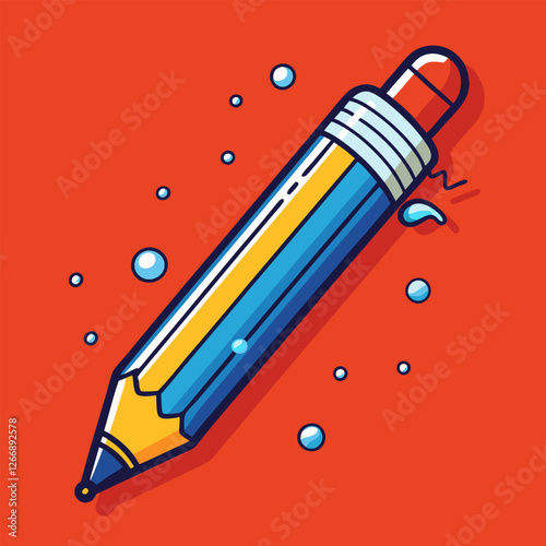 red pencil with eraser