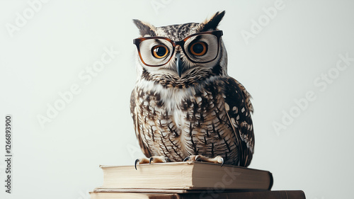 Wallpaper Mural Intelligent Owl on Bookshelf Torontodigital.ca