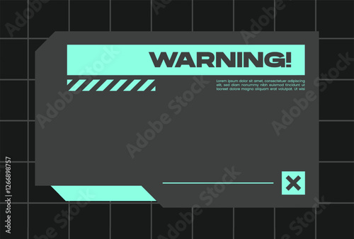 Futuristic pop up interface illustration. Video overlay element.