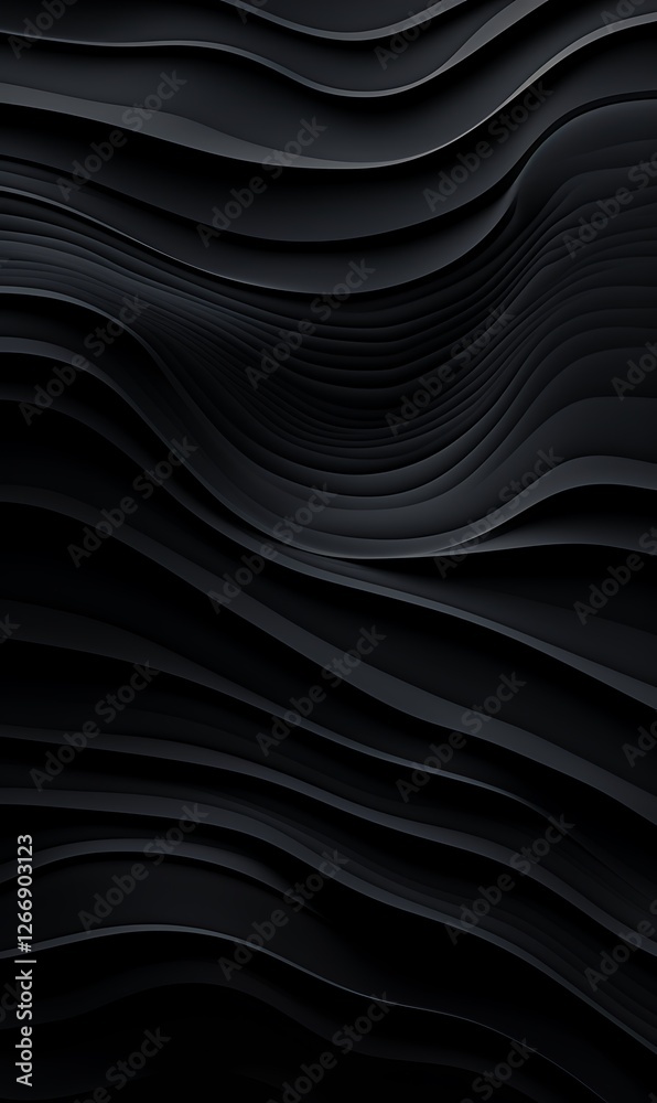 Obraz premium Abstract black background with wave shapes