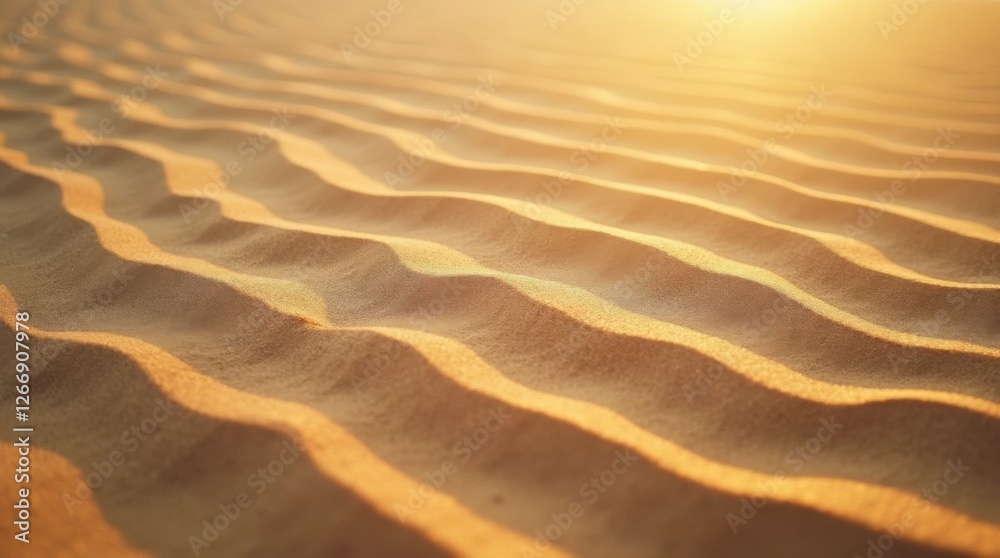 Fototapeta premium Intricate Patterns in a Golden Sand Dune at Sunset