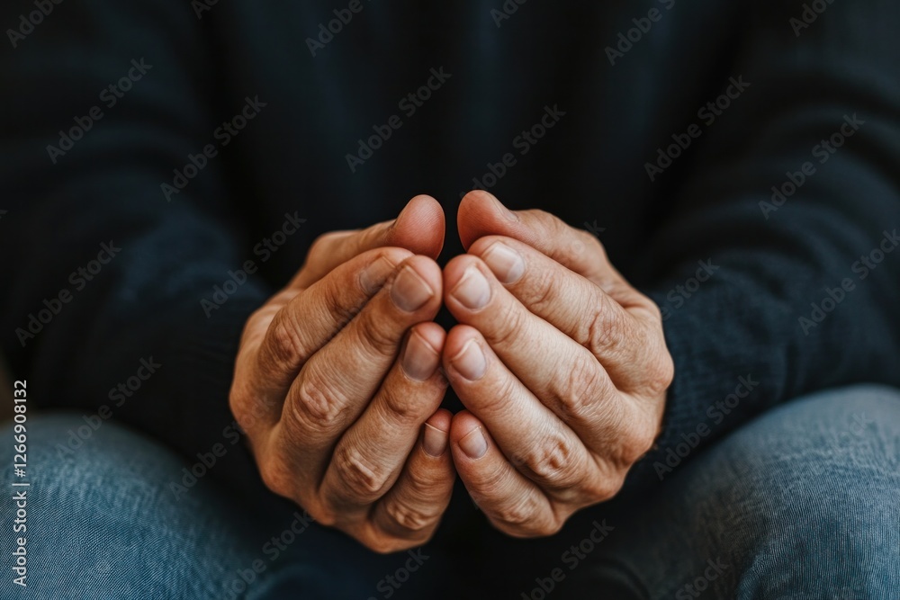 Fototapeta premium Hands in Prayer: A Symbol of Faith and Hope