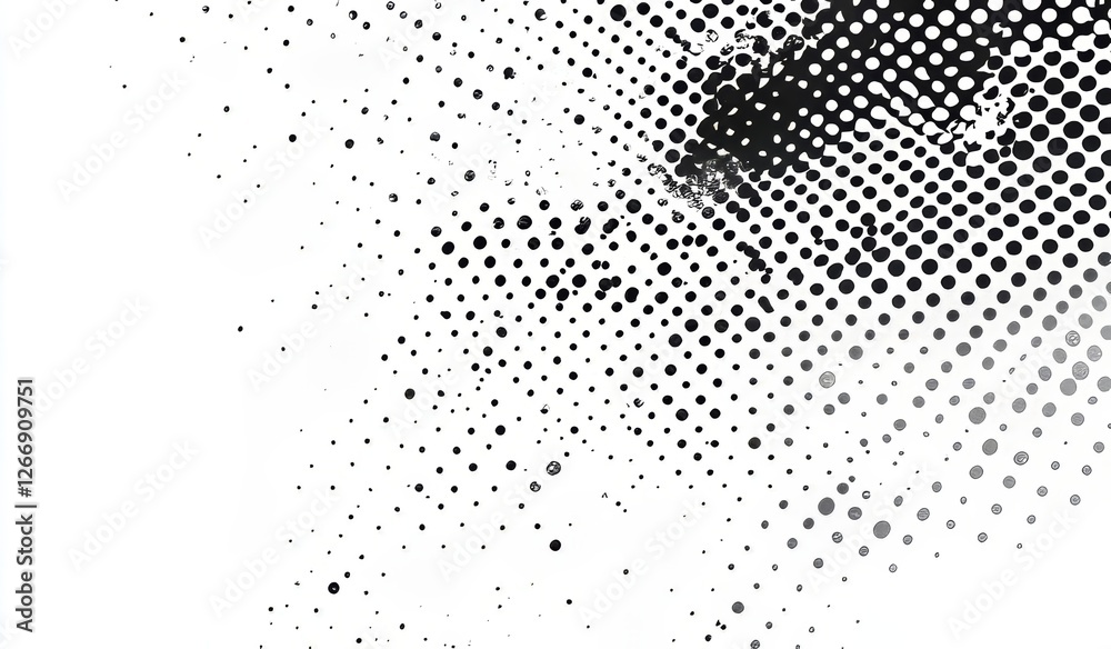 Naklejka premium Abstract Halftone Pattern with Black Dots on White Background