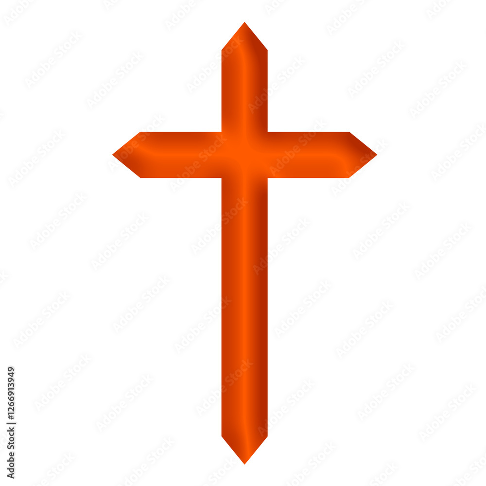 Orange 3D Holy Christian Cross in Different Styles | Christian Cross in Orange Color | Christian Faith, Catholic Religion Symbol Orange 3D Holy Christian Cross in Different Styles | Christian Cross in Orange Color | Christian Faith, Catholic Religion Symbol