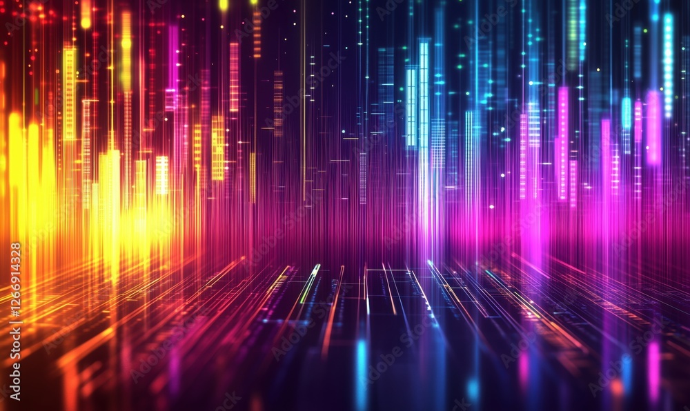 Colorful abstract digital background with glowing lines and light effects Colorful abstract digital background with glowing lines and light effects