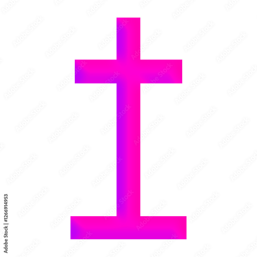 Obraz premium Pink 3D Holy Christian Cross in Different Styles | Christian Cross in Pink Color | Christian Faith, Catholic Religion Symbol