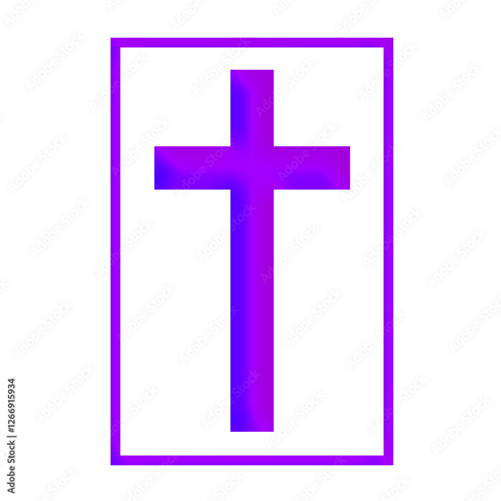 Obraz premium Purple 3D Holy Christian Cross in Different Styles | Christian Cross in Purple Color | Christian Faith, Catholic Religion Symbol