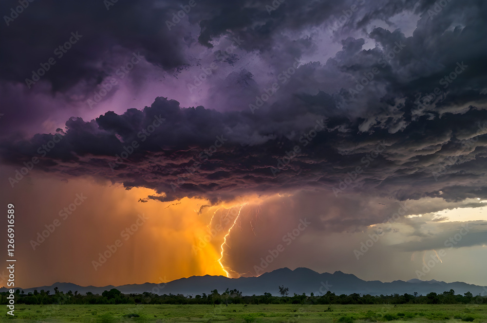Fototapeta premium storm over the field