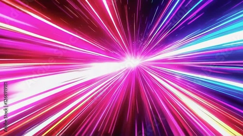 Hyperdrive Velocity, Fast Moving Light Streaks in Tunnel Effect Animation
