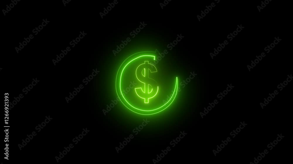 Animation of neon Money, profit, investment, economy, finance and success concept. Dollar sign with Arrow 4K motion graphic animation Animation of neon Money, profit, investment, economy, finance and success concept. Dollar sign with Arrow 4K motion graphic animation