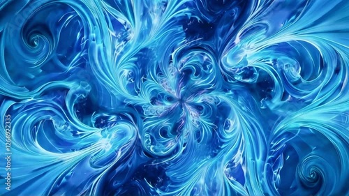 Hypnotic Blue, Mesmerizing Abstract Fractal Animation for Backgrounds