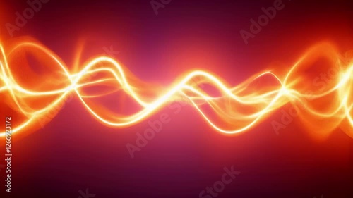Vibrant orange waves dance across a dark background, creating a mesmerizing visual experience of movement and energy