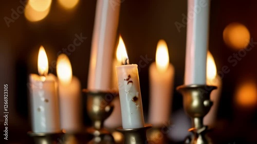 Flickering candlelight creates a warm ambiance at an intimate gathering in a cozy setting