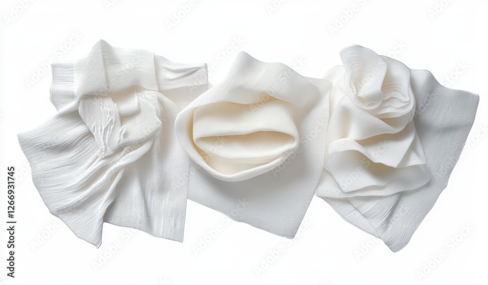 Obraz premium Elegant White Twill Silk Scarf Mockup Foulard Headscarf Women Menswear Clothing Accessory