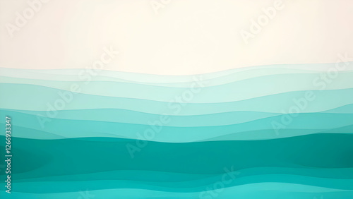 Tropical Waters – A smooth transition from deep teal to crystal-clear aqua, representing tropical beaches.