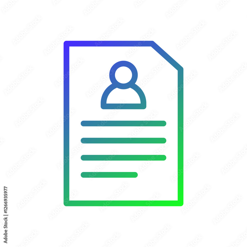 Modern Gradient Resume Icon Vector Illustration Modern Gradient Resume Icon Vector Illustration