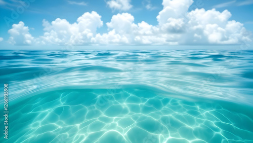 Tropical Waters – A smooth transition from deep teal to crystal-clear aqua, representing tropical beaches.