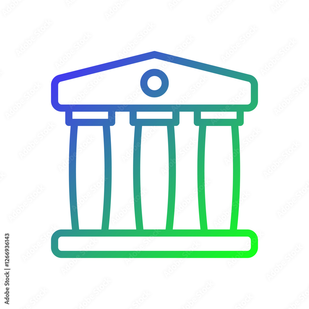 Ancient Temple Icon with Gradient Color Design Ancient Temple Icon with Gradient Color Design