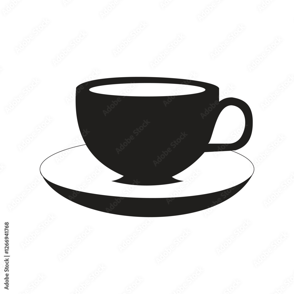 Silhouette Tea cup vector illustration image in white background. Silhouette Tea cup vector illustration image in white background.