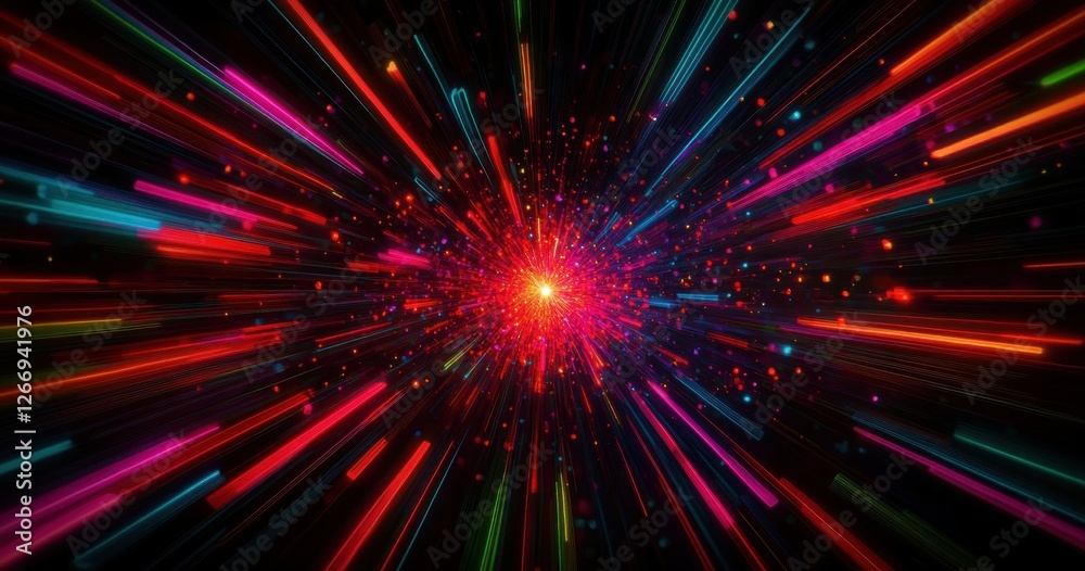 Vibrant Light Beams Explosion in Abstract Expressionism Dynamic Energy Motion Vibrant Light Beams Explosion in Abstract Expressionism Dynamic Energy Motion