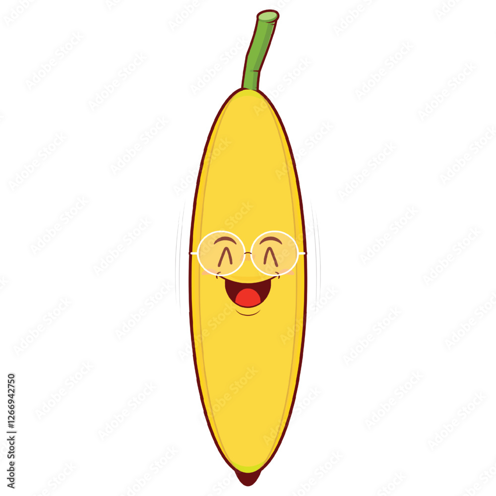banana playful face cartoon cute
