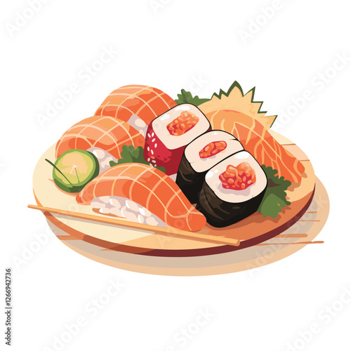 food, asian, restaurant, japanese, meal, delicious, sushi, cuisine, chinese, fresh, japan, rice, japanese food, japanese cuisine, smile, tasty, woman, illustration, man, gourmet, art, background, tabl