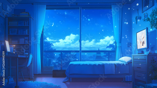 Luxury Anime Bedroom Interior Design with Elegant Furniture and Soft Lighting